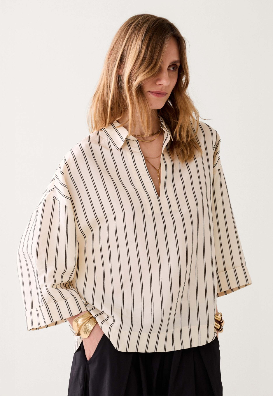 Summum Chenille-Streep Blouse