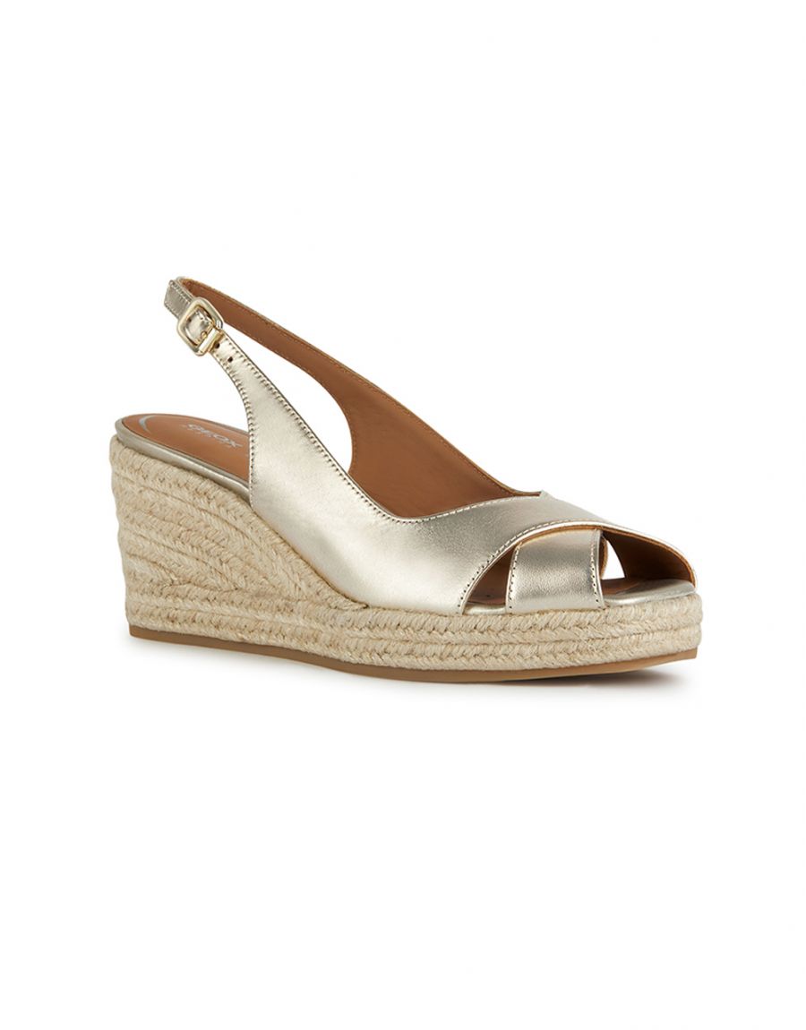 Sandales cuir doré