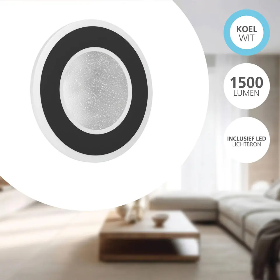 EGLO Macchioni Wandlamp - LED - Kunststof - Zwart/Wit