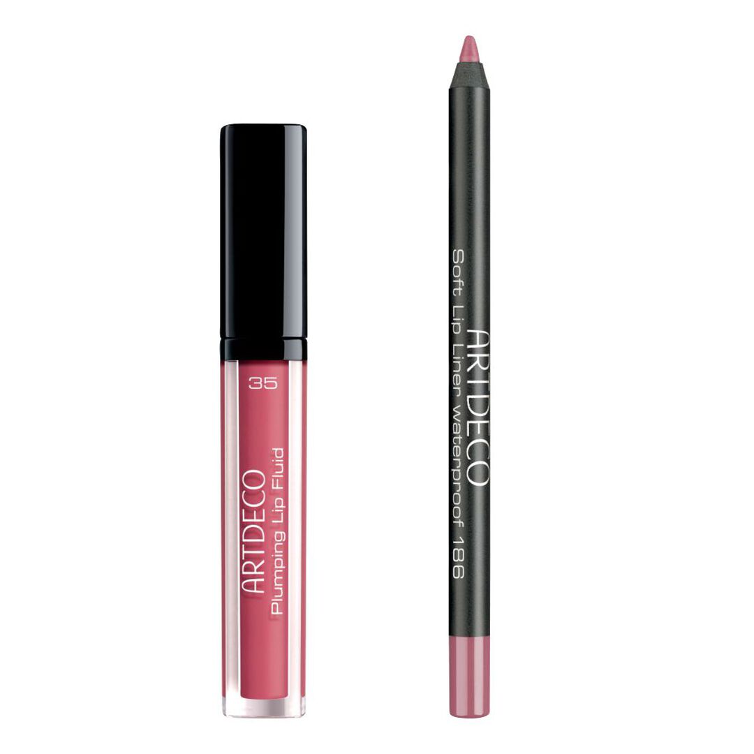 Set Plumping Lip Fluid (35-Juicy Berry) & Soft Lip Liner Waterproof (186-Shyrose) - 1un