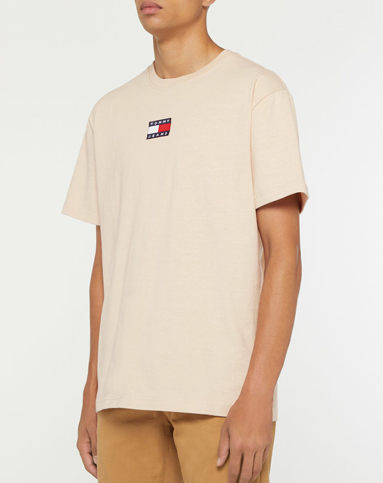 Tommy Jeans T-Shirt 100% Coton Bio Tjm Tommy Badge beige