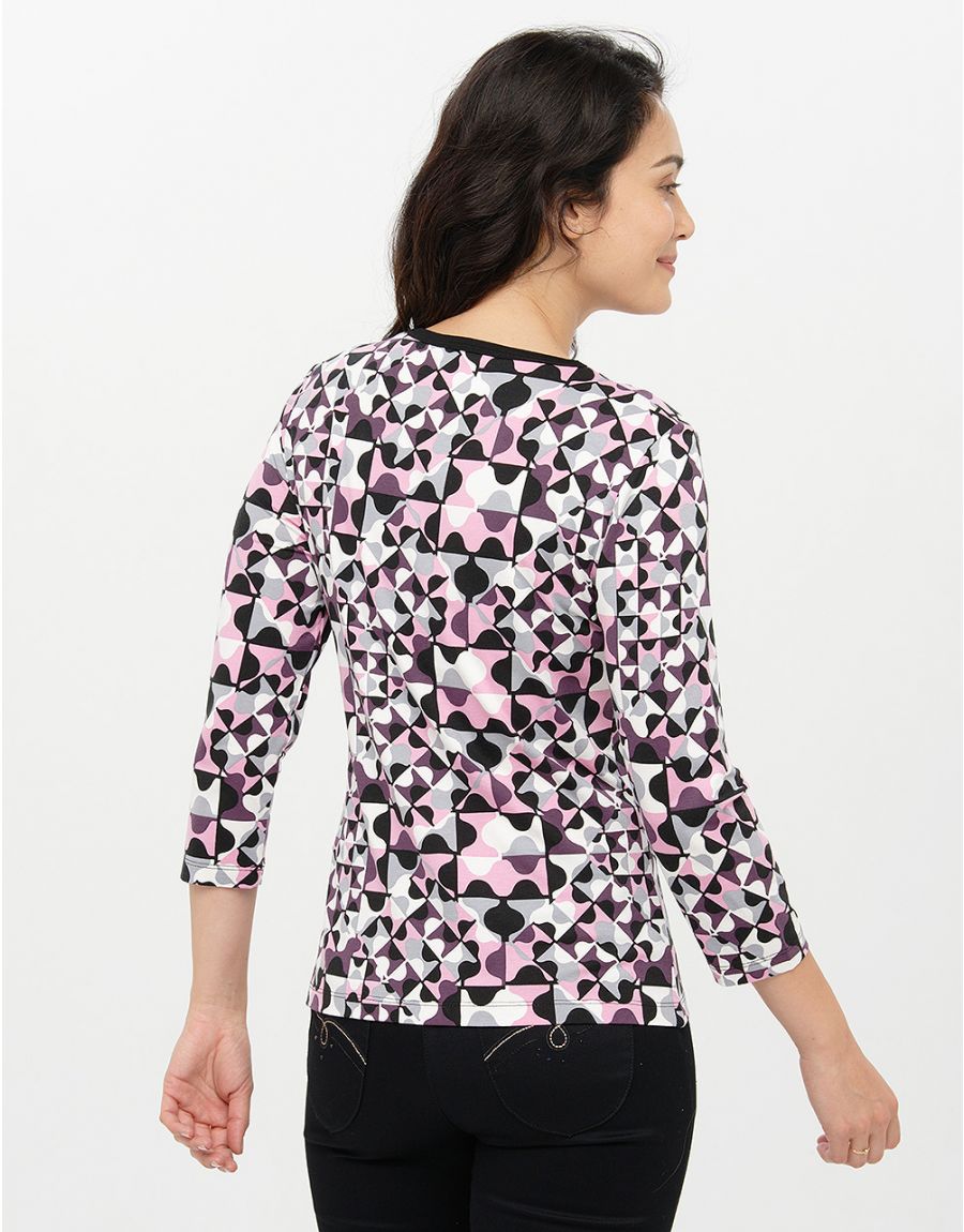 T-shirt rose noir motifs