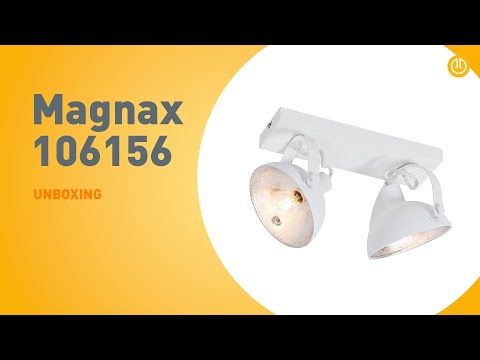 Industriële plafondlamp wit met zilver 2-lichts verstelbaar - Magnax