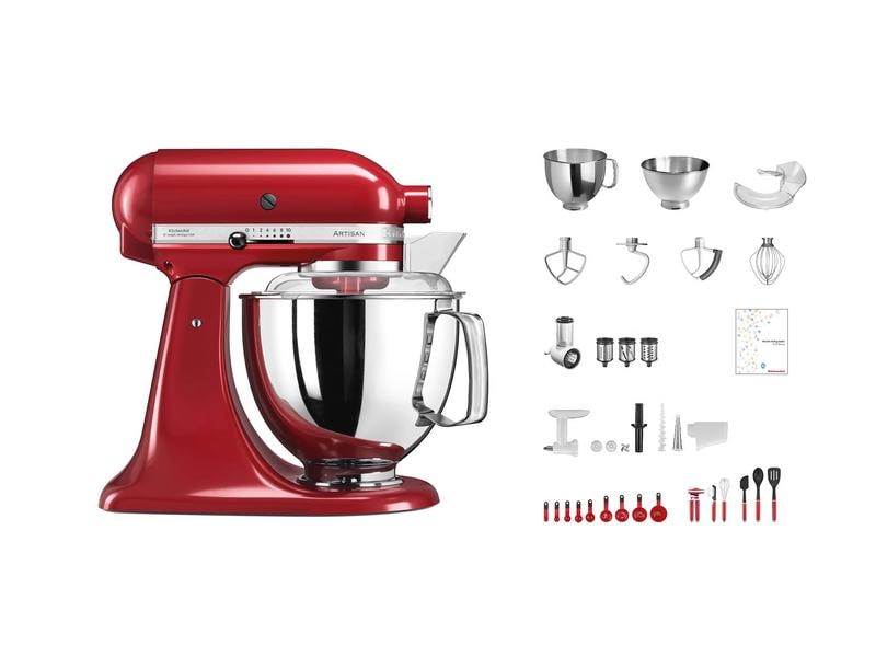 KitchenAid Küchenmaschine Artisan KSM200 Rot Swiss Anniversary Set mit umfangreichem Zubehör