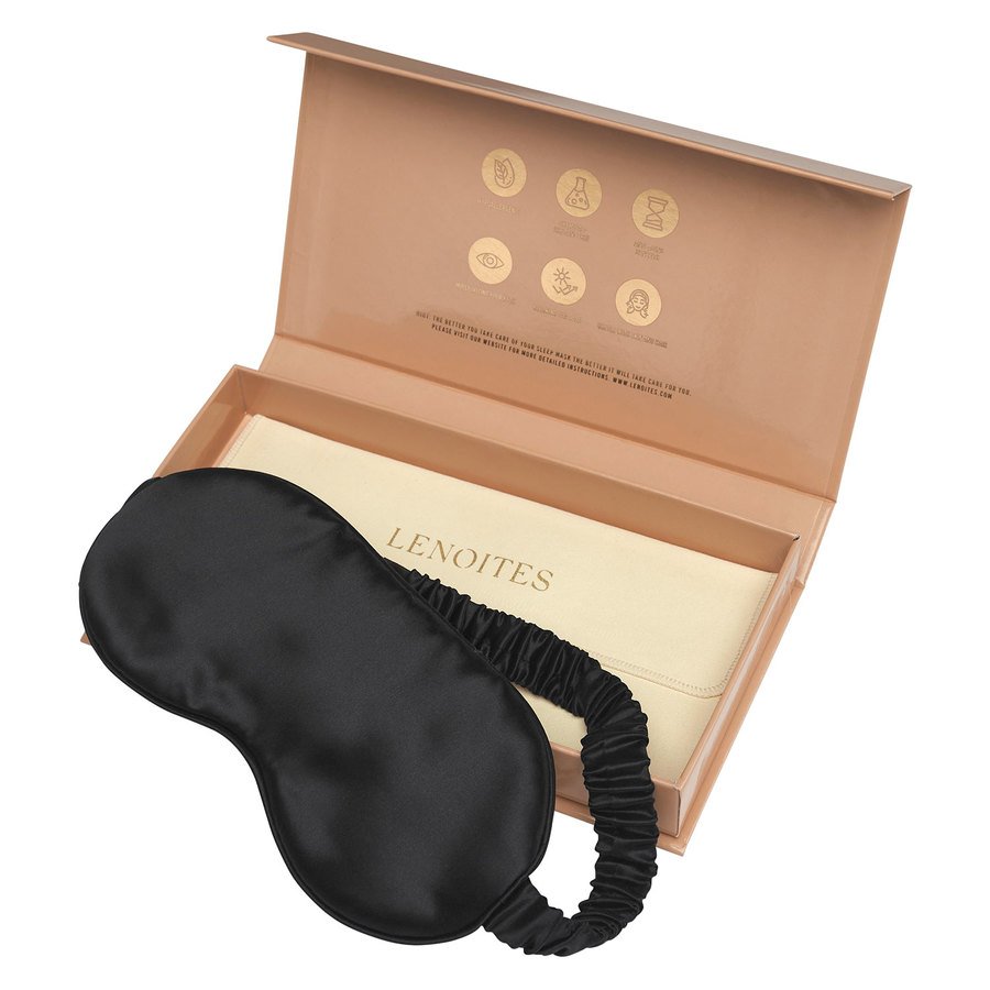 Lenoites Mulberry Sleep Mask With Pouch Black