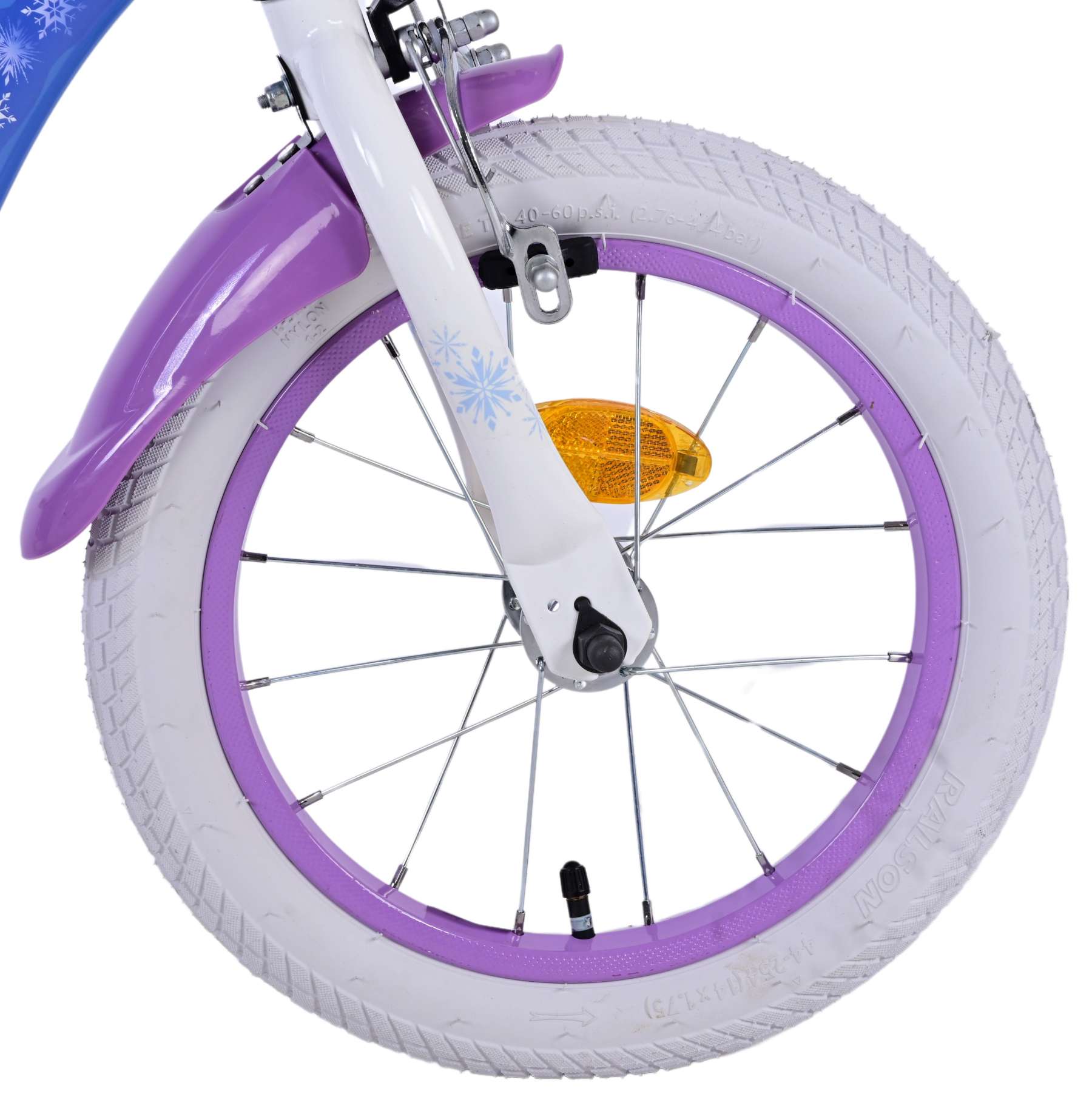 Kinderfahrrad Disney Frozen 2 für Mädchen 14 Zoll Kinderrad Blau/Lila