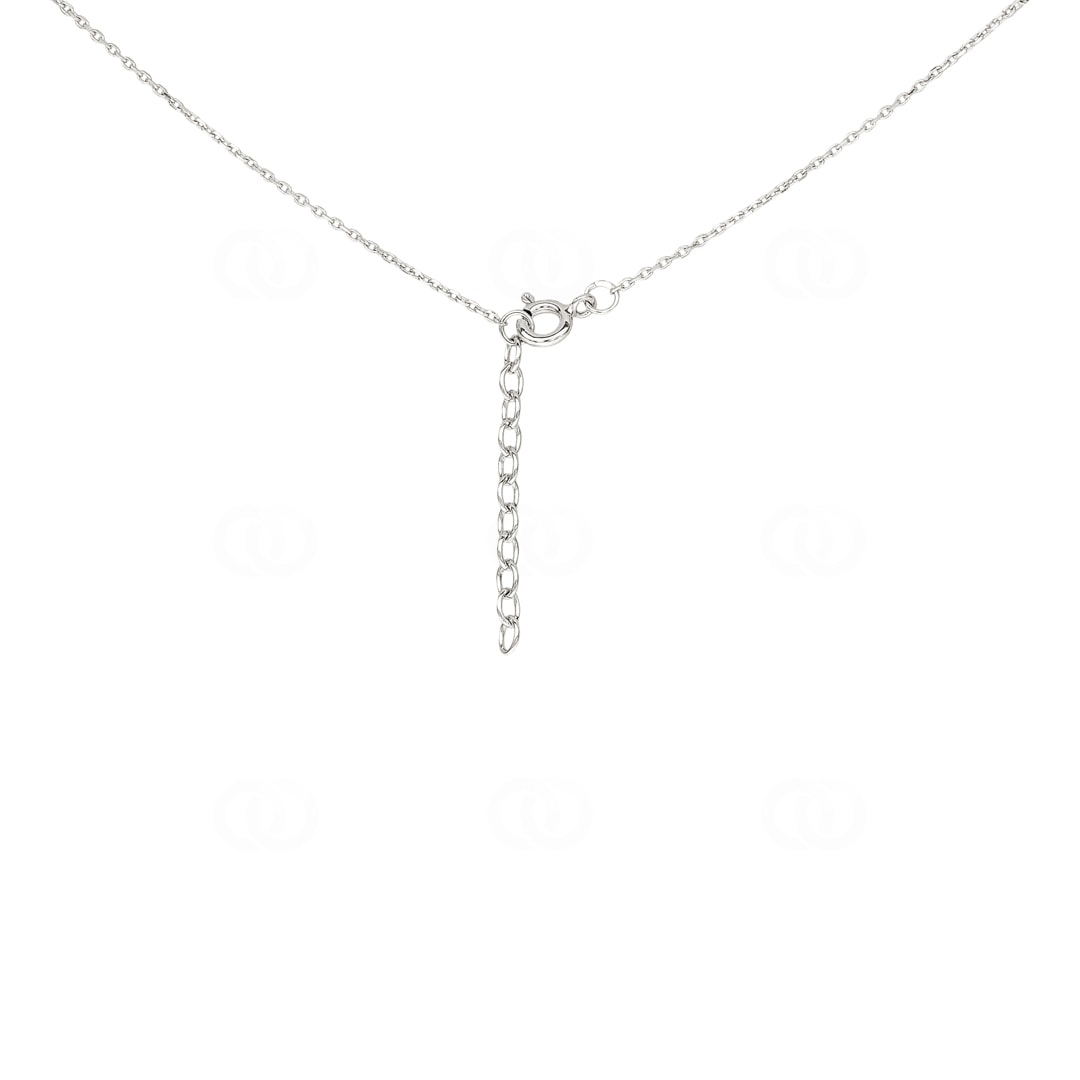 Collier mit Anhänger 925 Silber rhodiniert mit Zirkonia 43cm