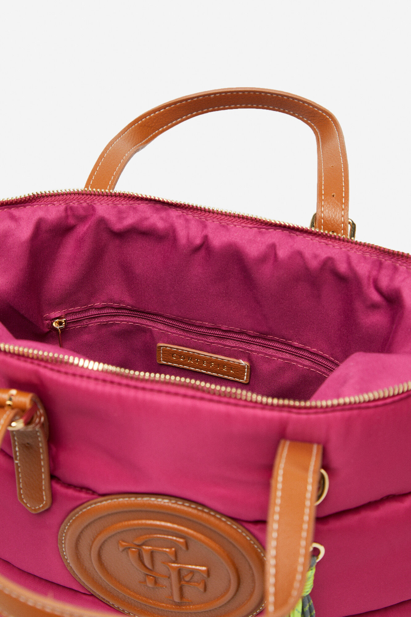 Shopper acolchado logo - Fúcsia