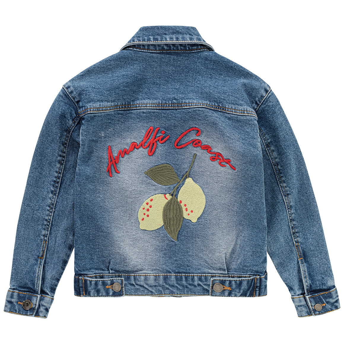 Jonas Nielsen Mädchen Jeansjacke mit Stickerei blau