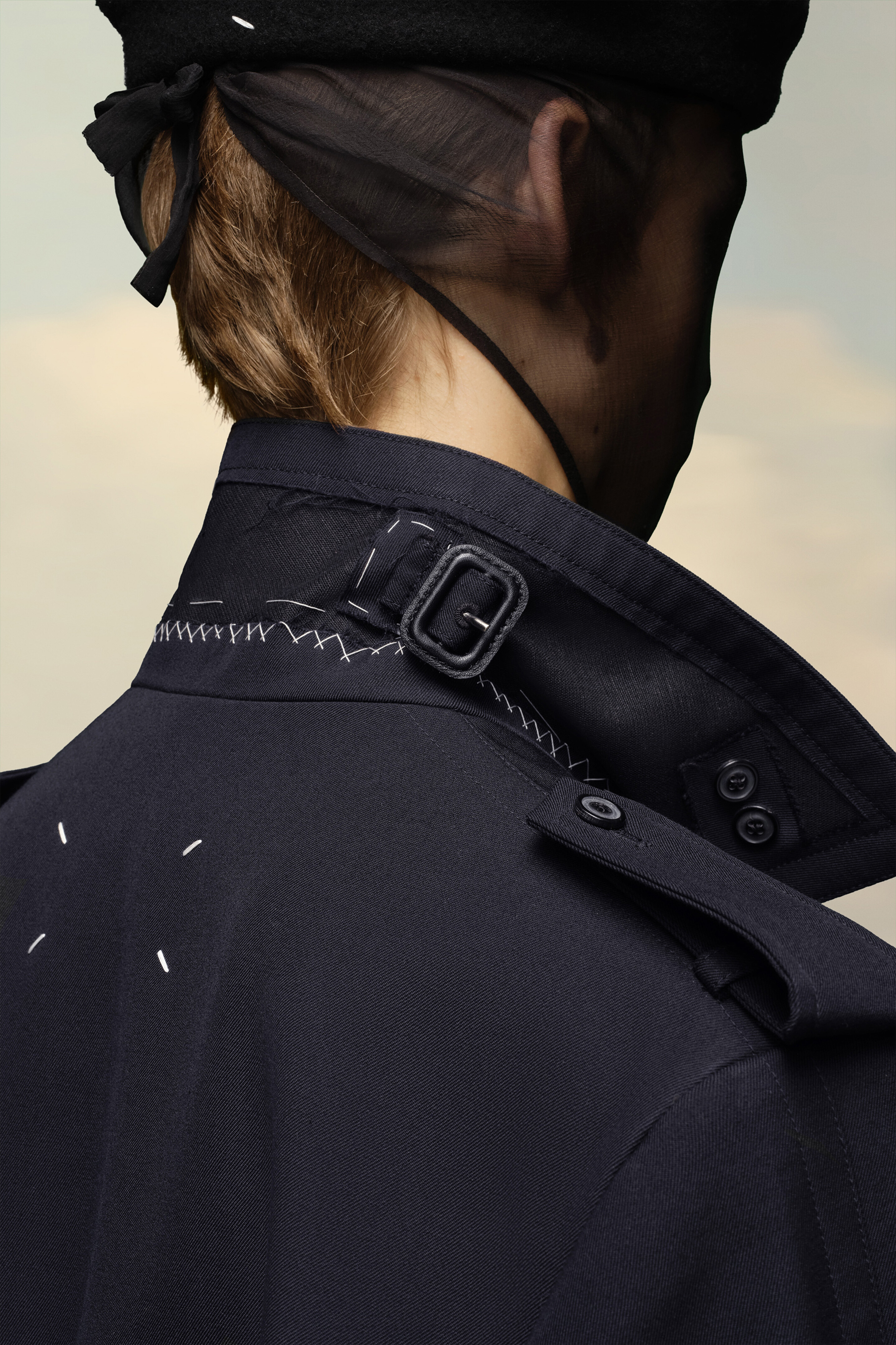 Trench-coat ceinturé Bleu Navy
