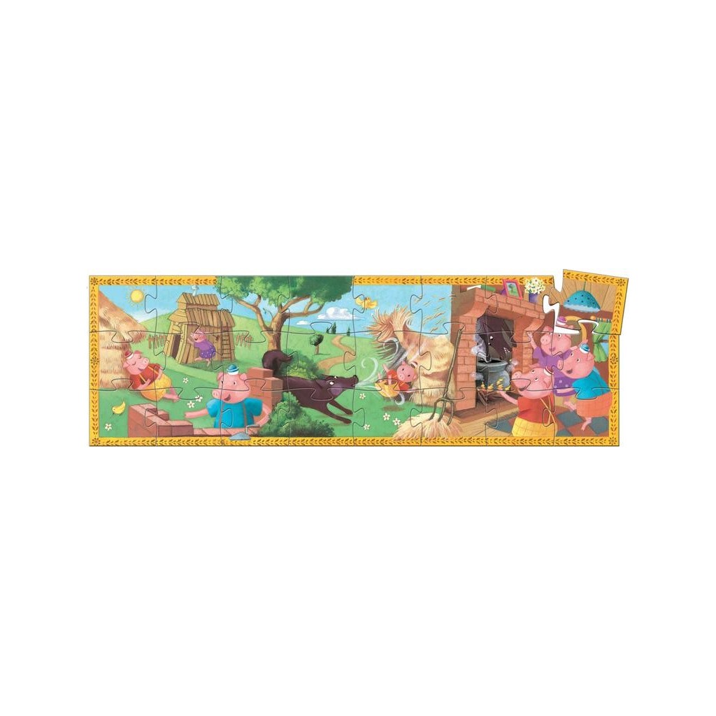Puzzle silhouette - Les trois petits cochons- 24 pièces