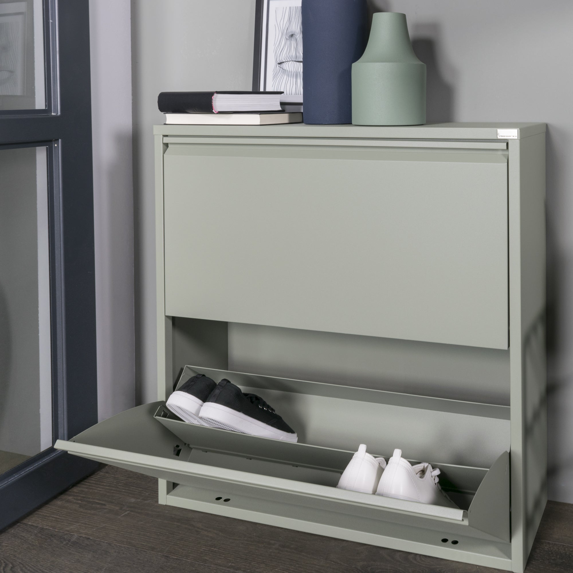 Spinder Design Billy 2 Schoenenkast - Dusty Green