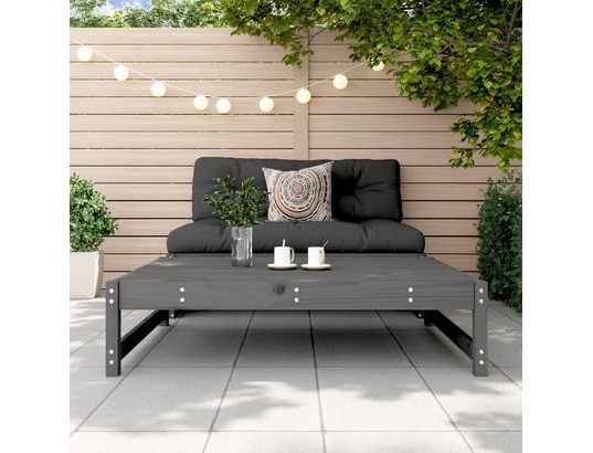 VIDAXL - Pouf Repose-pied de jardin 120x80 cm gris bois de pin massif