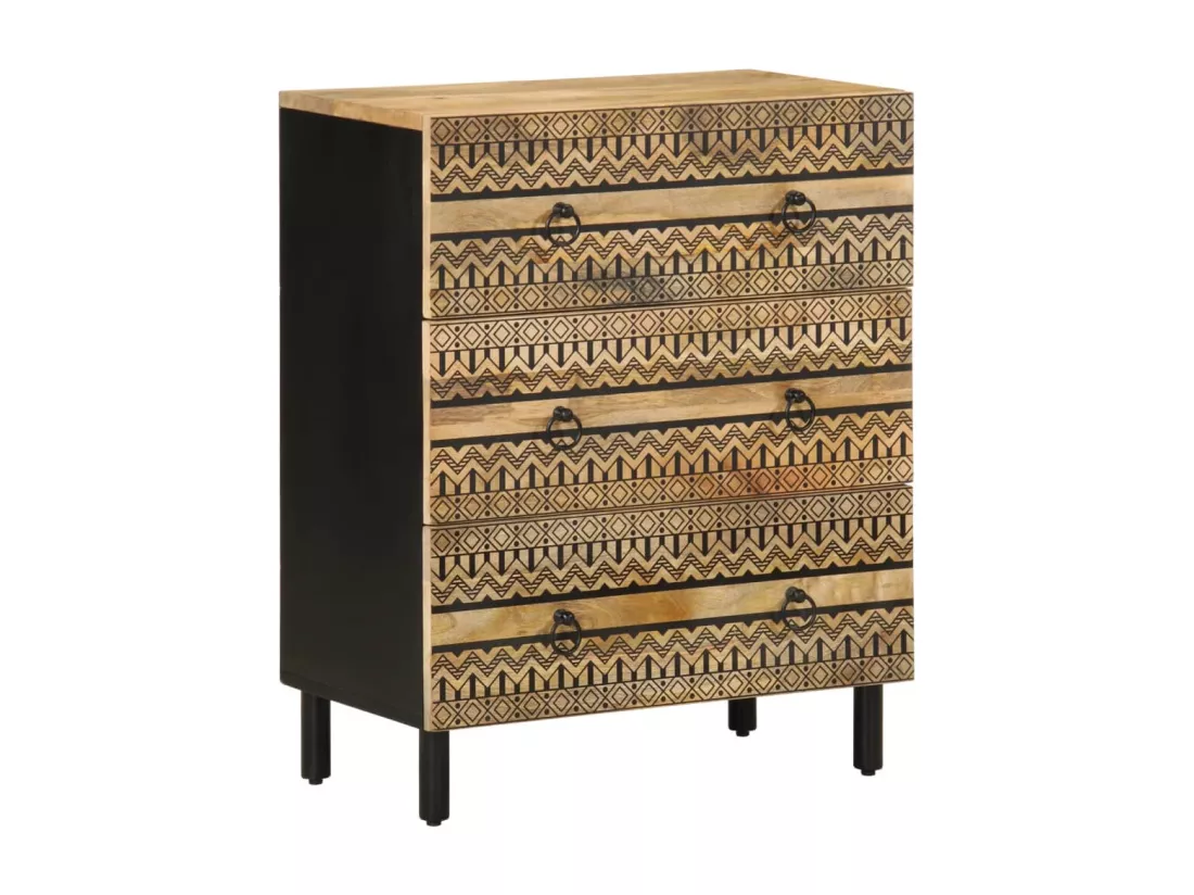 Buffet 60x33,5x75 cm bois de manguier brut massif