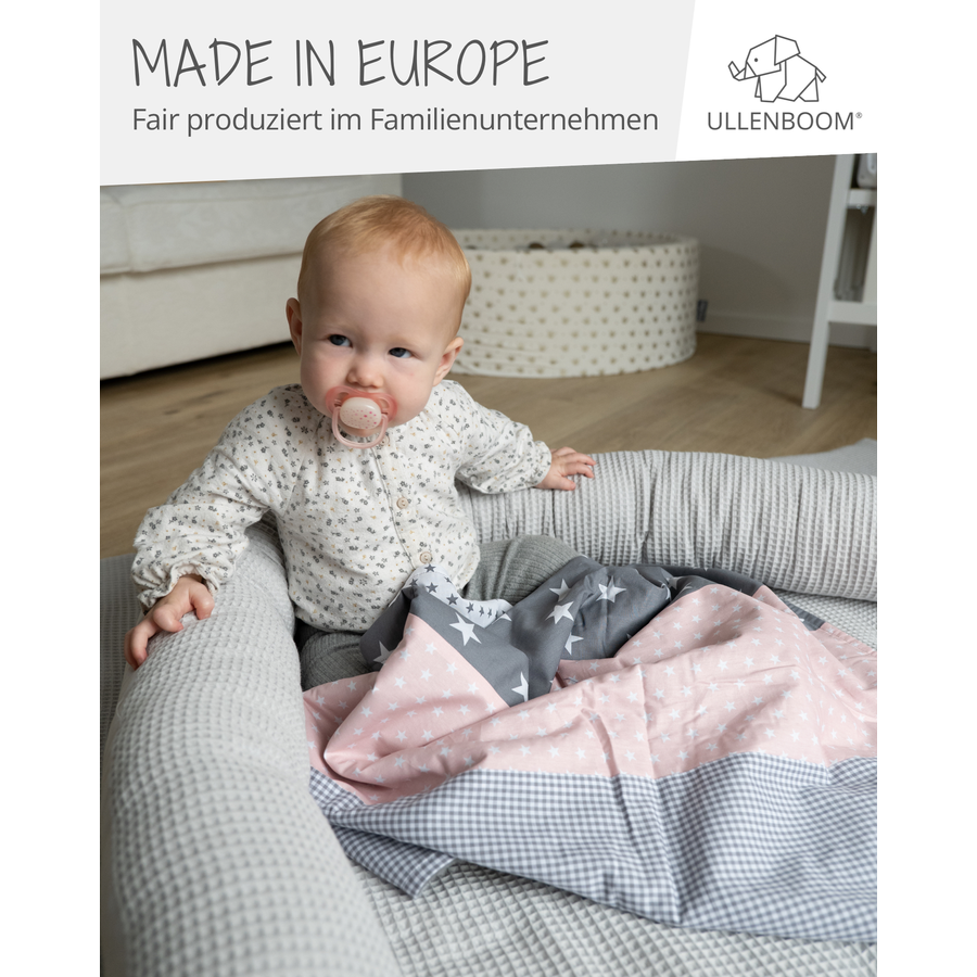 Ullenboom Baby-Bettschlange Waffelpiqué Grau 300 cm