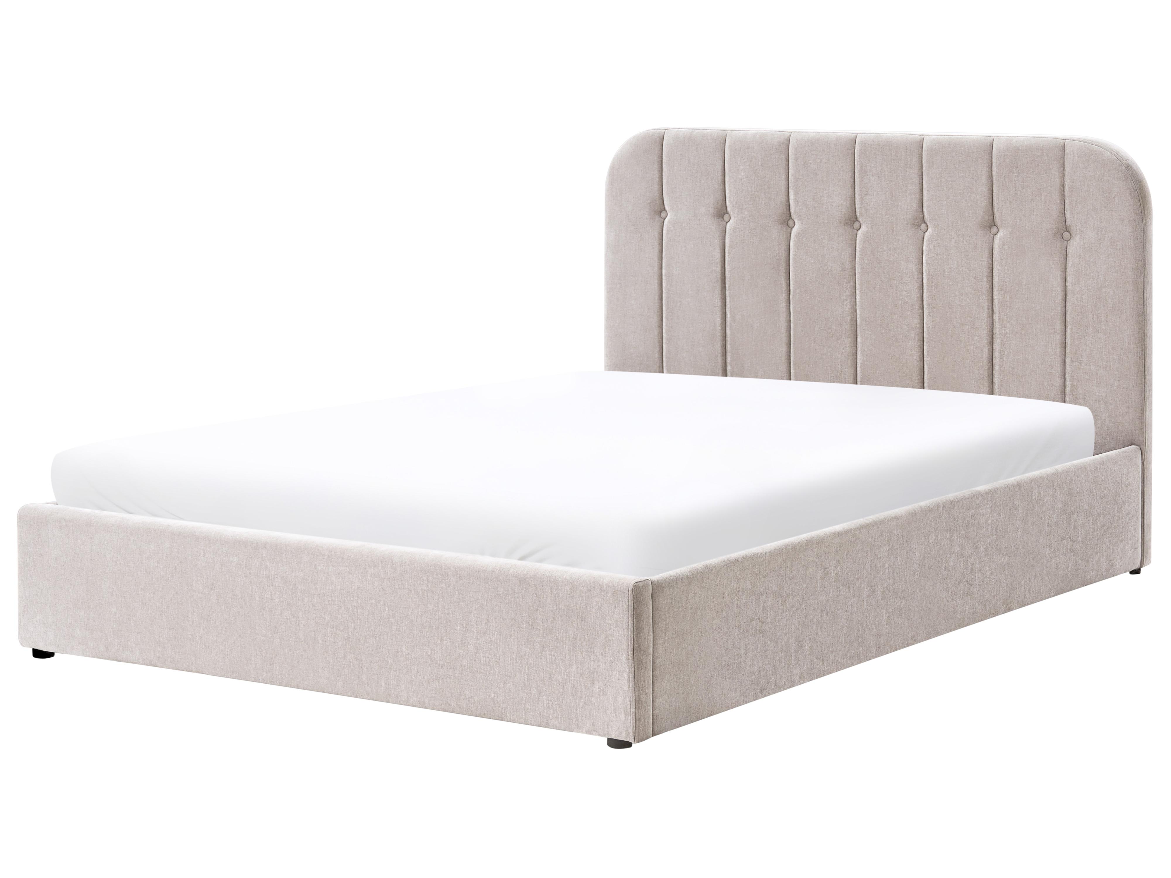 Bed met opbergruimte Chenille CHALLANS 160 x 200 cm Taupe