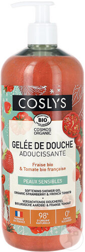 Coslys Gelée De Douche Adoucissante Fraise Et Tomate Peaux Sensibles Flacon-Pompe 1l