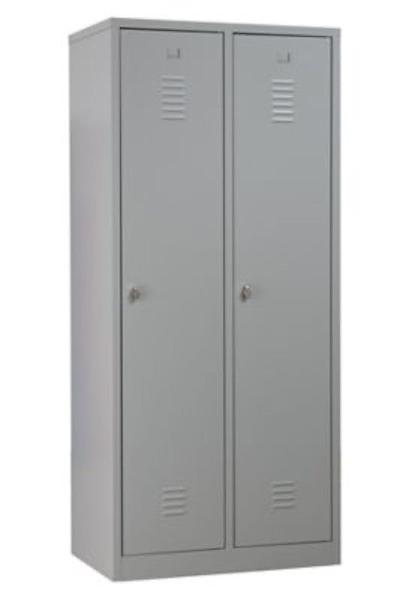 PROREGAL Garderobekast Camel 2 Compartimenten HxBxD 180 x 80 x 50 cm Hangslot Grijs