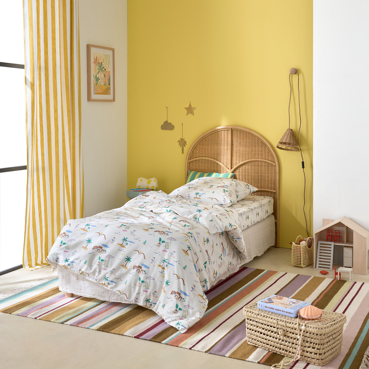 LA REDOUTE INTERIEURS<br>Conjunto de cama em 50% algodão reciclado com fronha quadrada Jadida