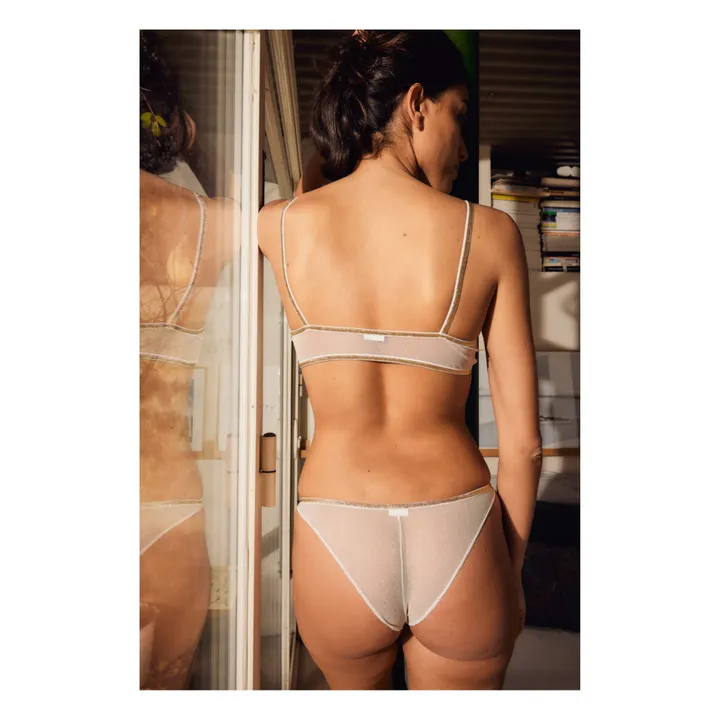 La Nouvelle Tanga Théa Métallisé | Blanc