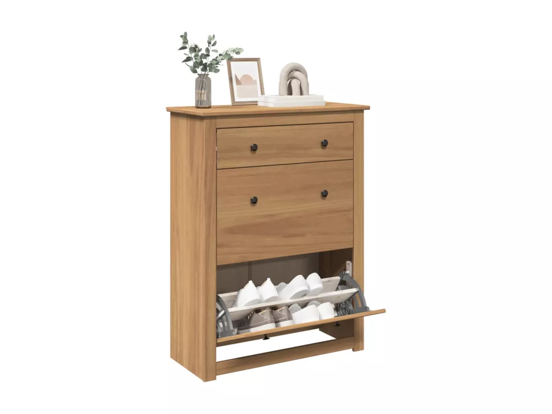 Armoire à chaussures Panama 80x35x105 cm bois de pin massif