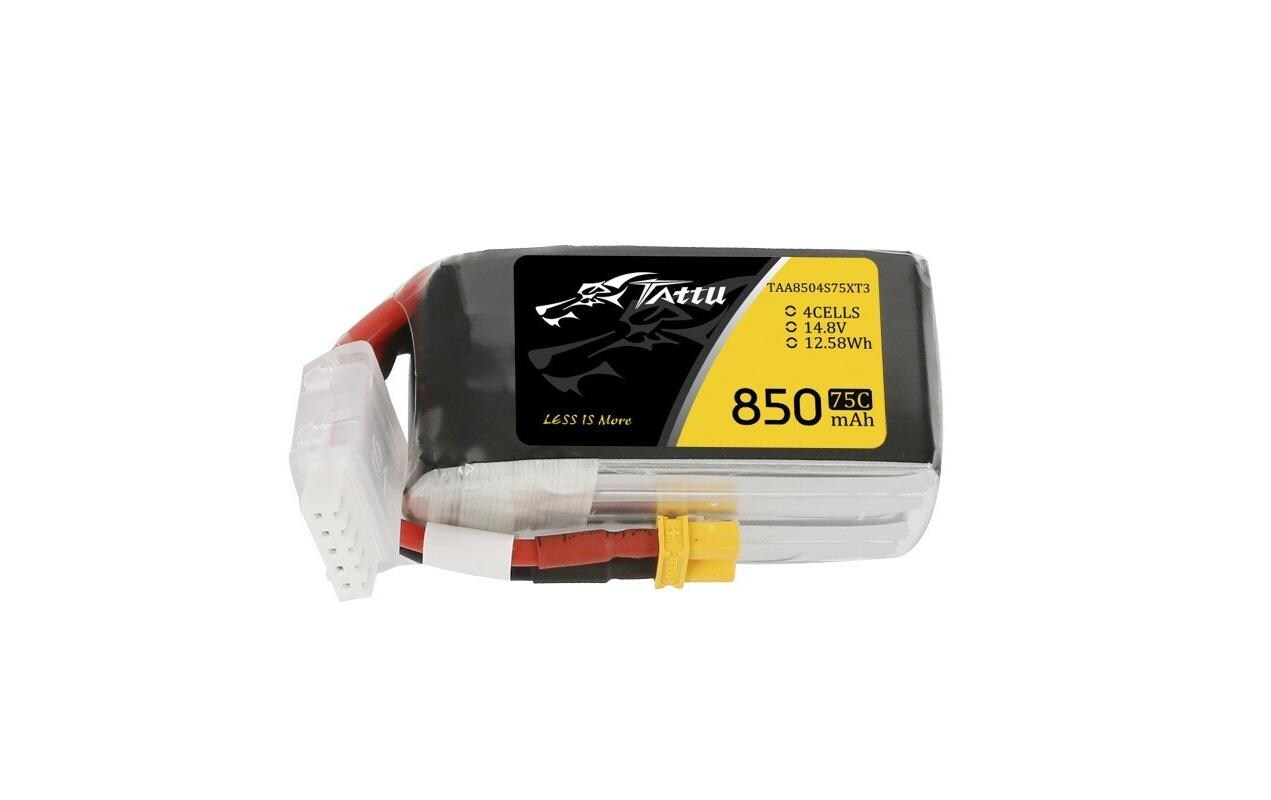 RC-Akku LiPo 850 mAh 14.8 V 75C4S LiPo Akku für Racecopter mit XT30 Stecker