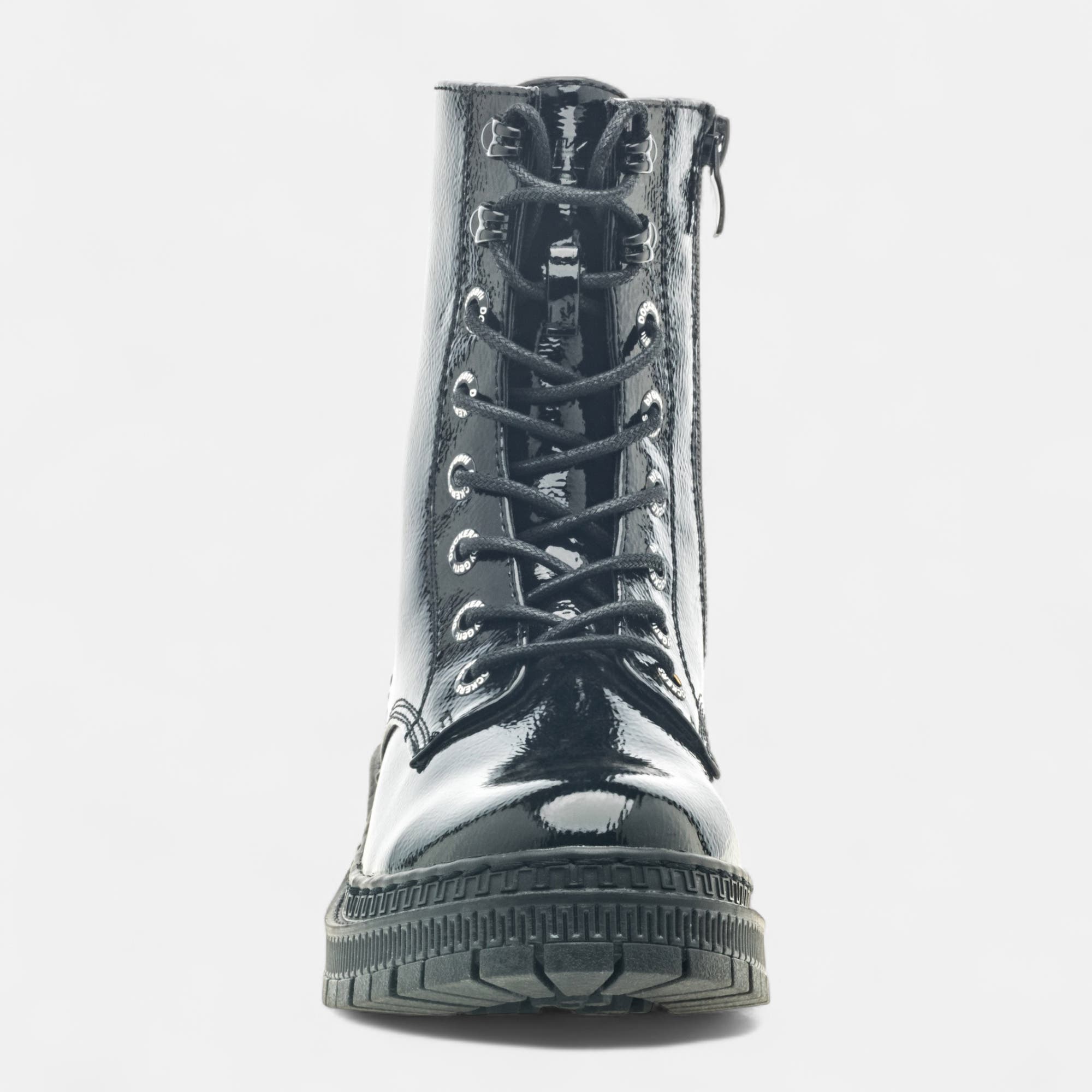 Bottines à lacets Femme noir vernis