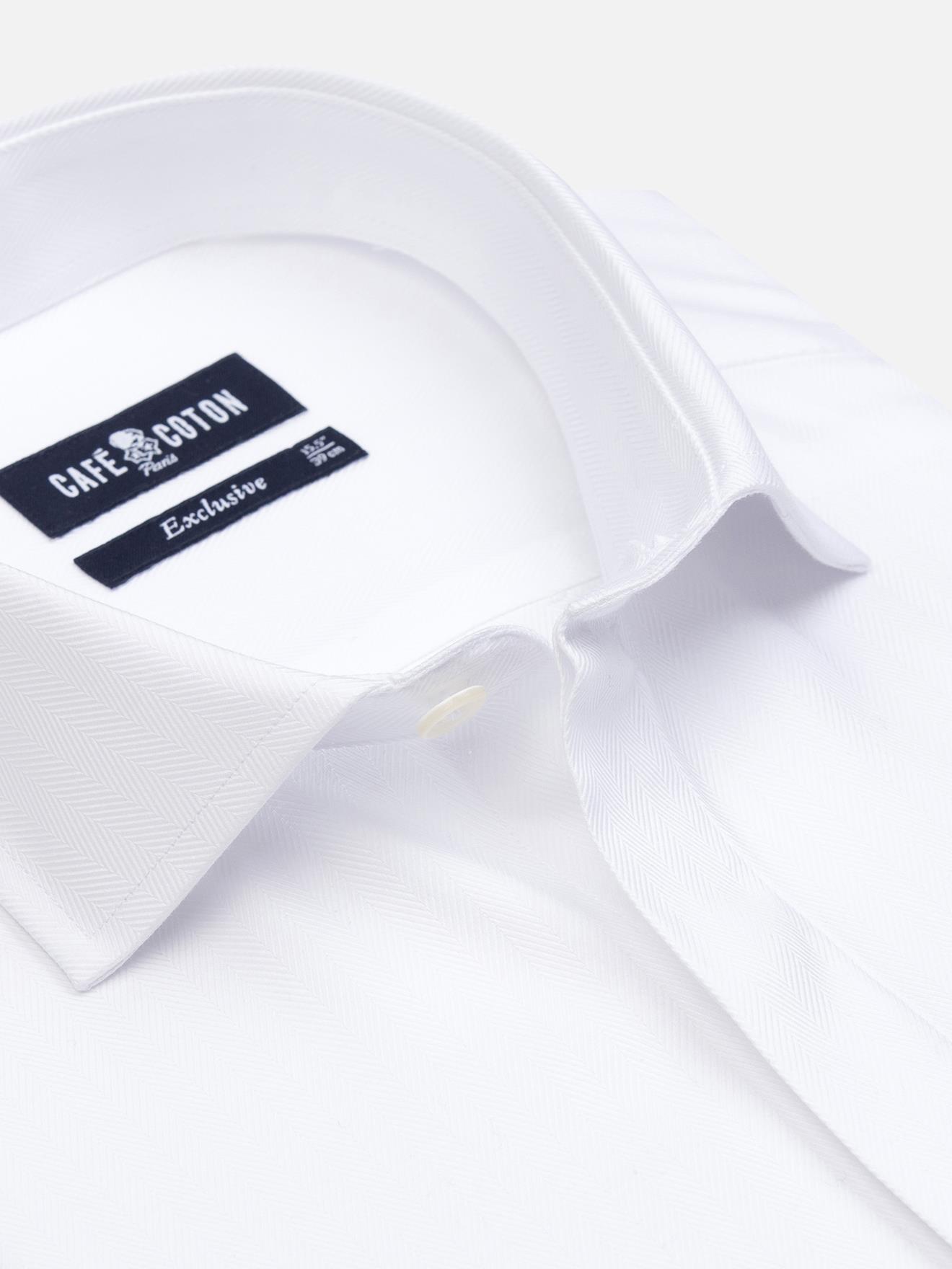Chemise en chevron blanc - Gorge cachée