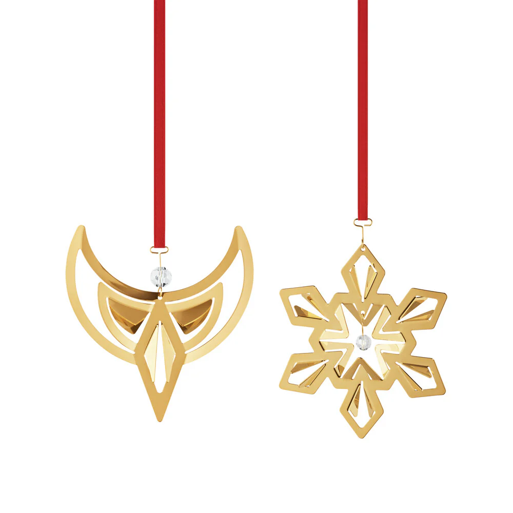 Georg Jensen  2024 juleophæng, 2 pak - forgyldt