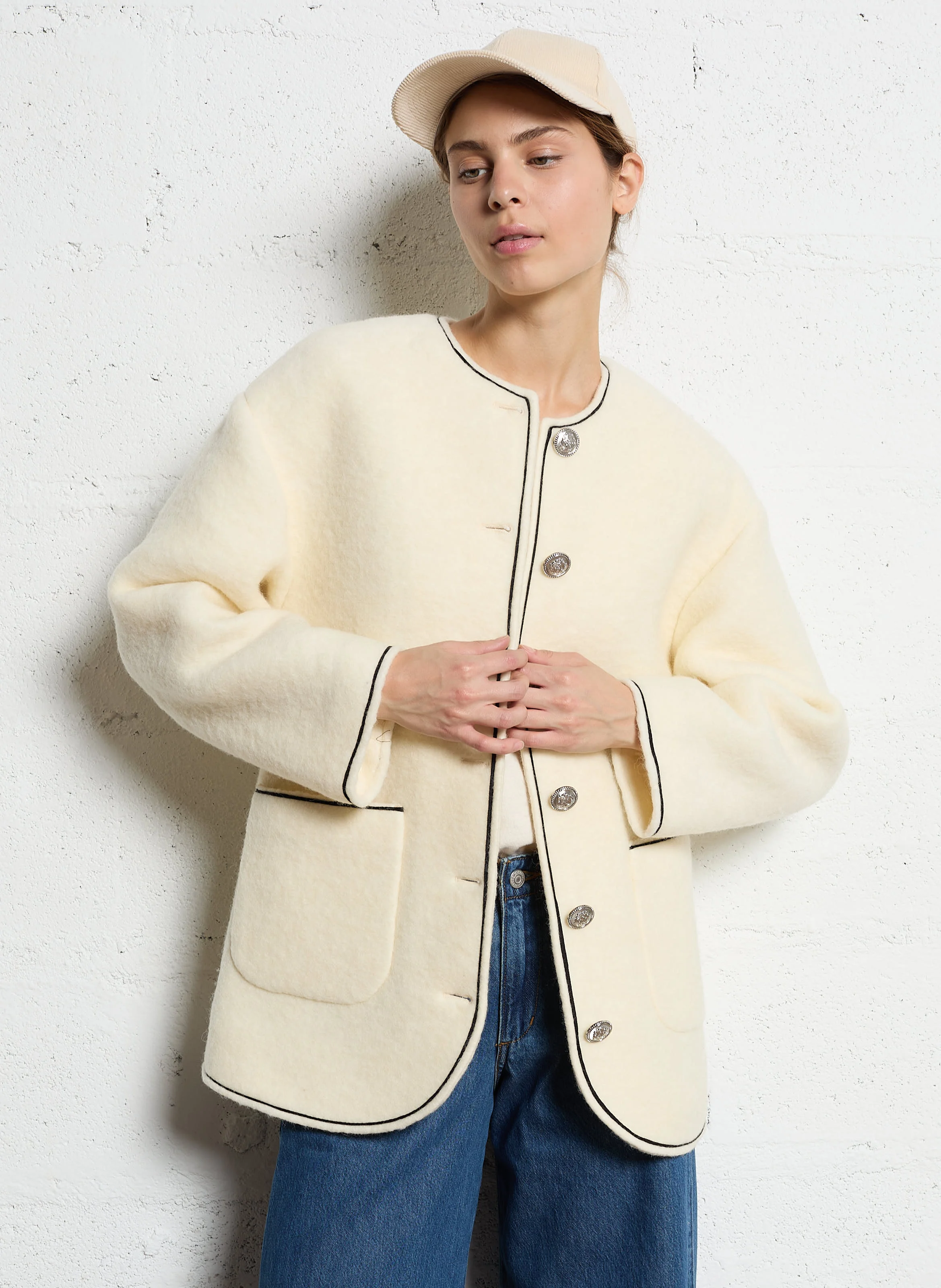 Veste boutonnée| Blanc