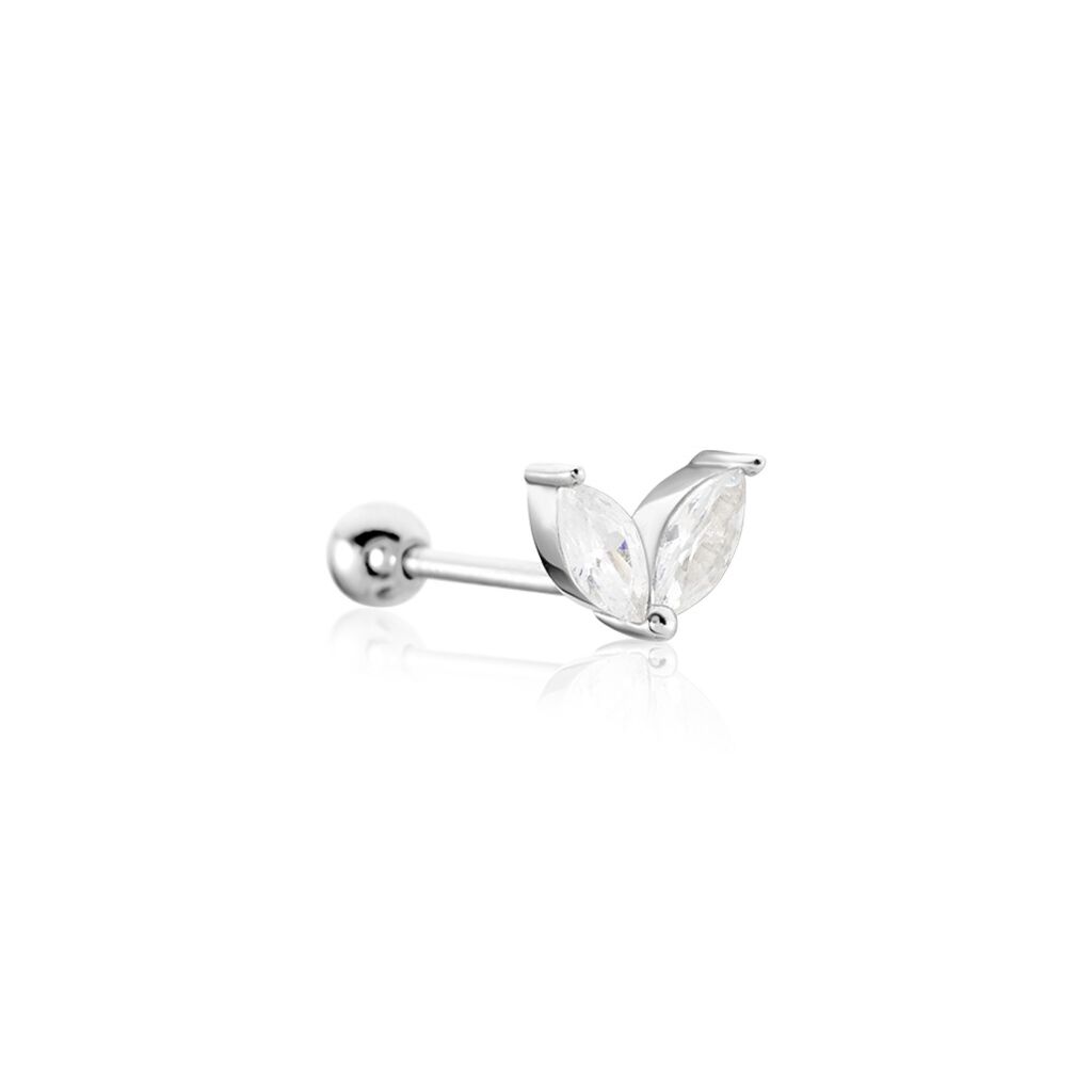 Piercing D'oreilles Unitaire Argent Blanc Enyo Oxyde De Zirconium