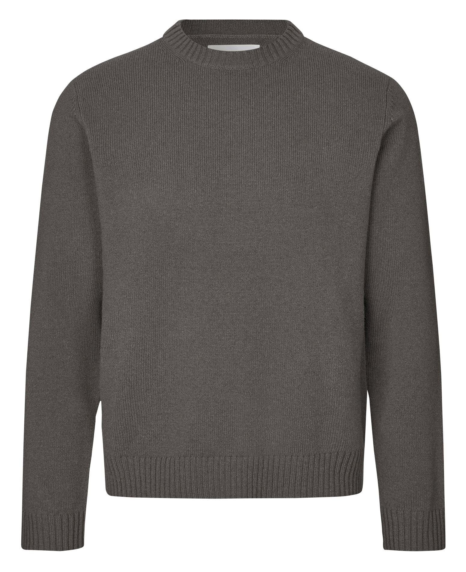 Sylli - Pull col rond slim-fit en laine mélangée | Gris