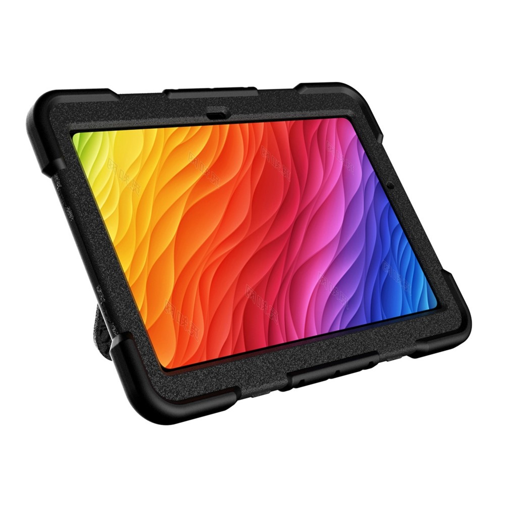 Samsung Galaxy Tab A11  Plus / A9  Plus Hybrid Outdoor Silikon Case Hülle mit Aufsteller - Schwarz