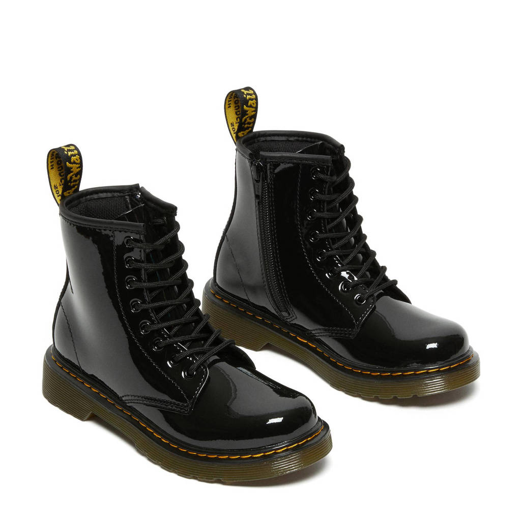 Dr. Martens 1460 Patent Kleuter/Tiener leren veterboots zwart