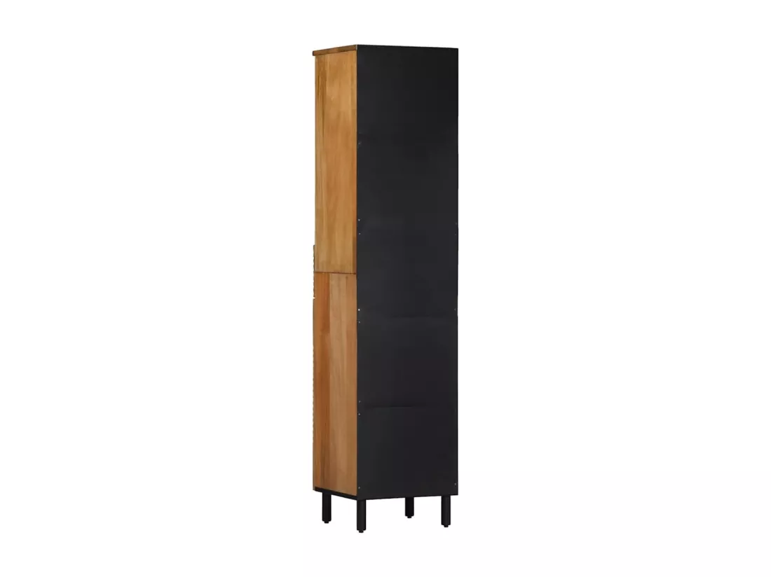 Armoire salle de bain marron 38x33x160 cm bois massif manguier