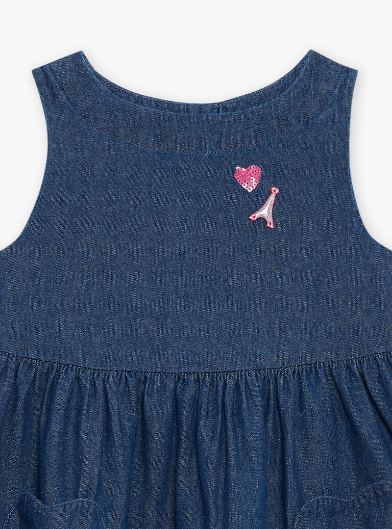 Robe en jean denim et blanc légère