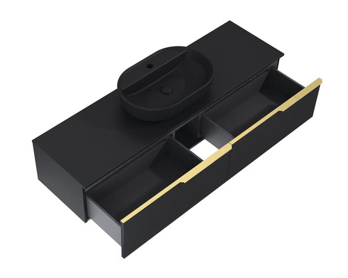Jungborn onderkast NONUS BxHxD 1600 x 318 mm x 453 mm Frontkleur zwart mat