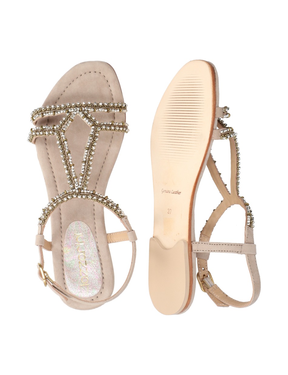 Veloursleder Sandale