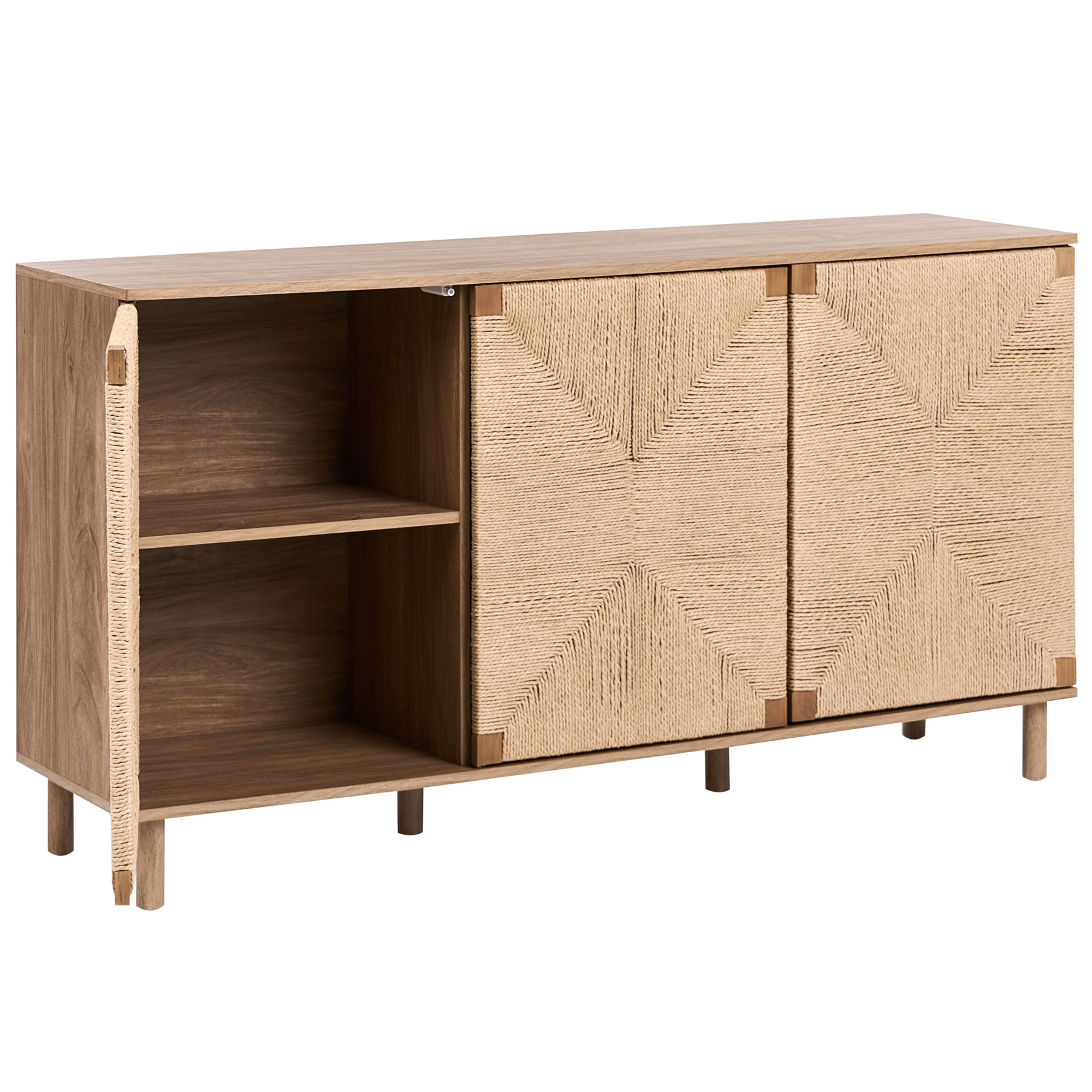 Beliani-BONDI-Dressoir-Lichtbruin-150 cm-Spaanplaat|Papiertouw