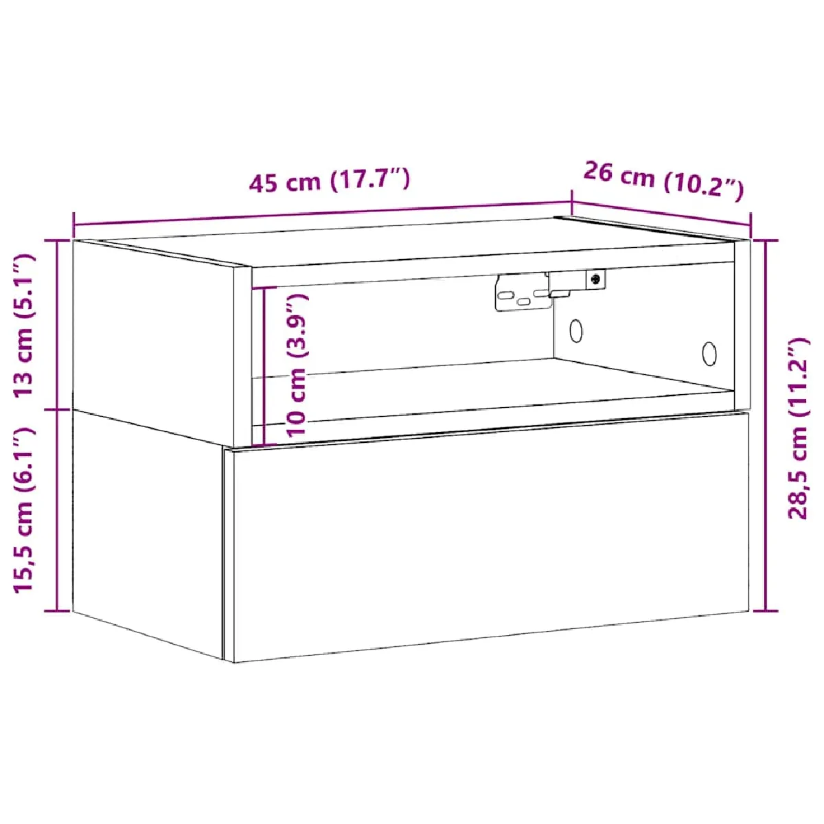Tables de chevet murales vidaXL 2 pcs - Sonoma gris