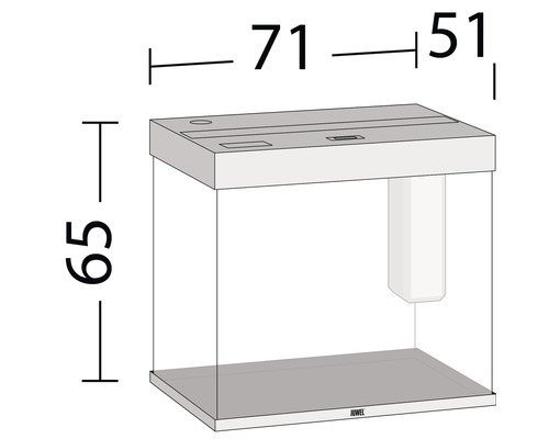 JUWEL Lido 200 aquarium met LED-verlichting, pomp, filter, verwarming (zonder kast), zwart