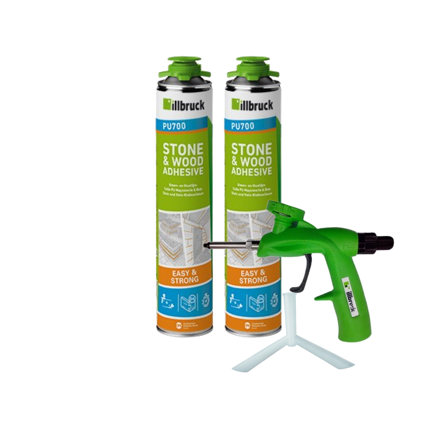 illbruck PU700 Startersset - 2x PU700 - 880 ml   AA700 Lijmverdeler   Pistool