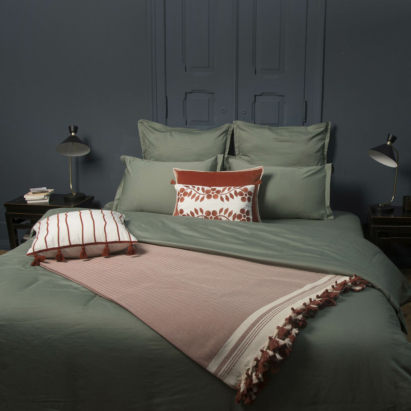 Febronie Housse de coussin velours Ella terracotta