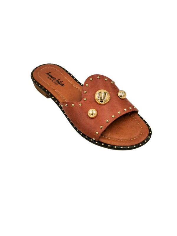 Jeunes et Jolies - Mules Cuir Naples Camel