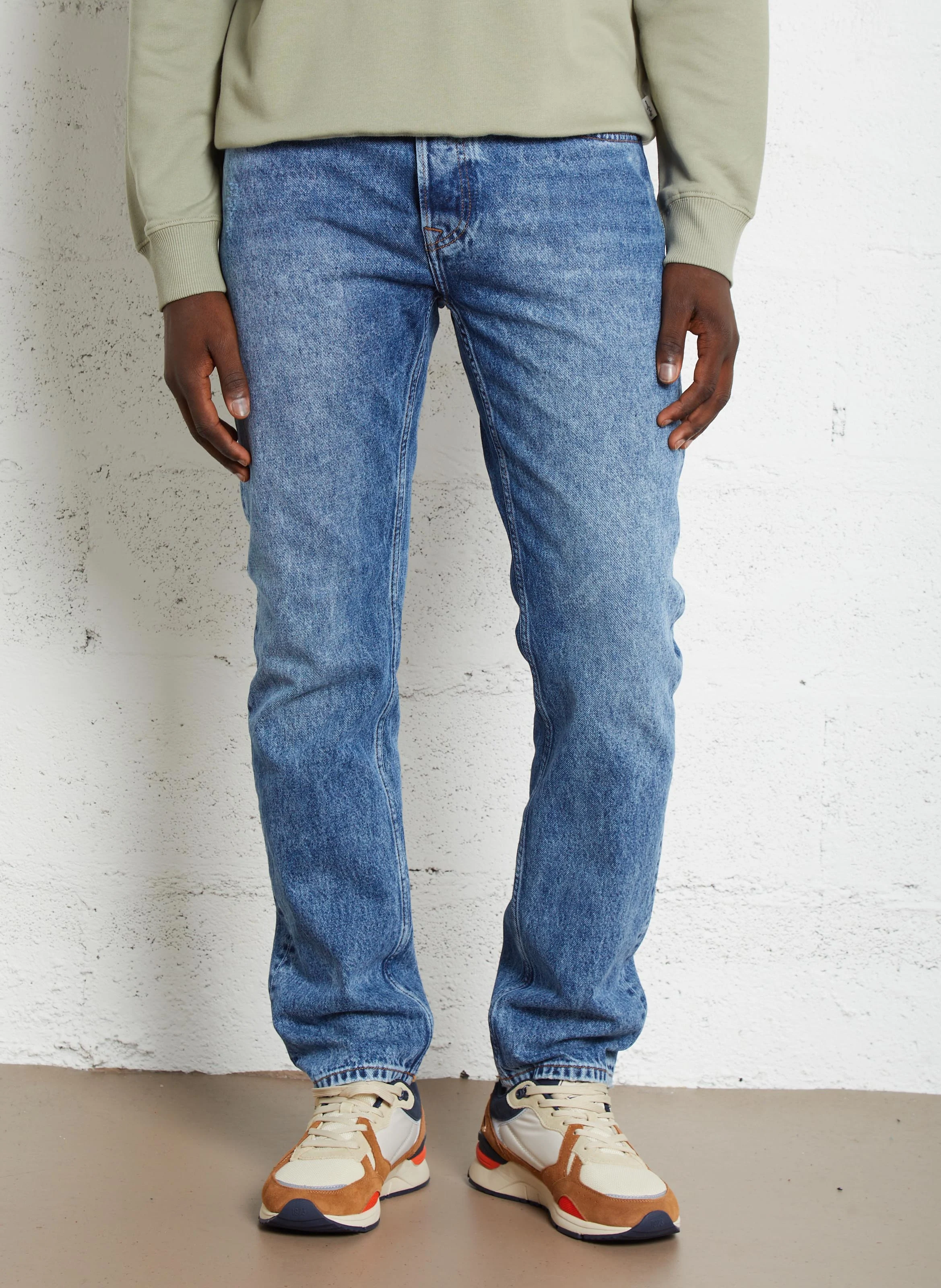 Jean droit en coton | Bleu