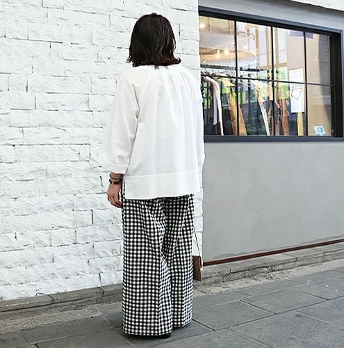 Supernova - Geruite culottes met elastische taille