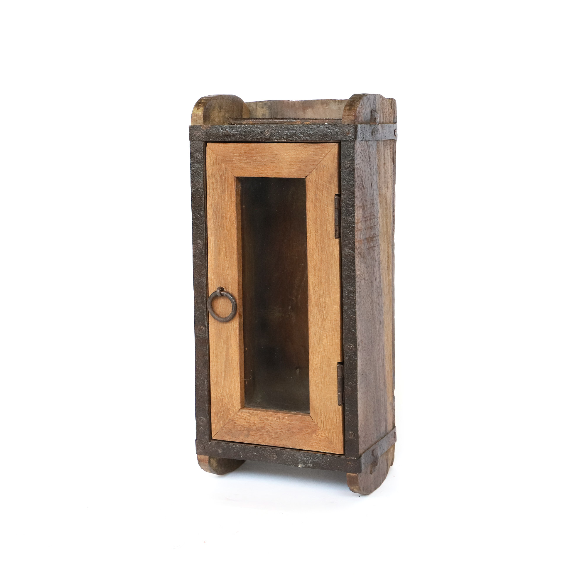 Alte Backsteinform aus Holz mit Glasdeckel, B 30 cm, H 9 cm, T 15 cm von fischer's lagerhaus