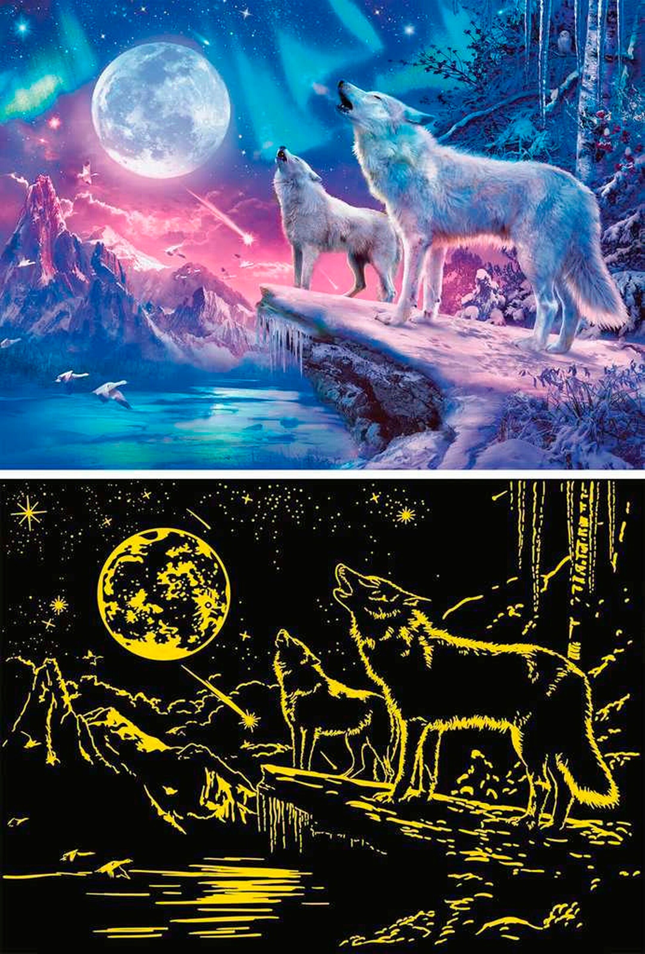 Ravensburger Wolf im Nordlicht
