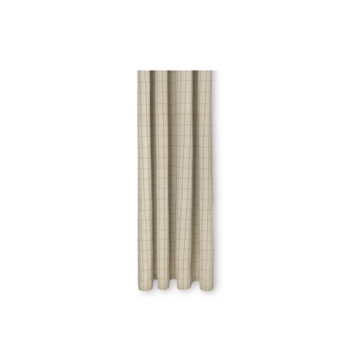 ferm LIVING Chambray Badeforhæng, Grid /Sand, 160x205 cm