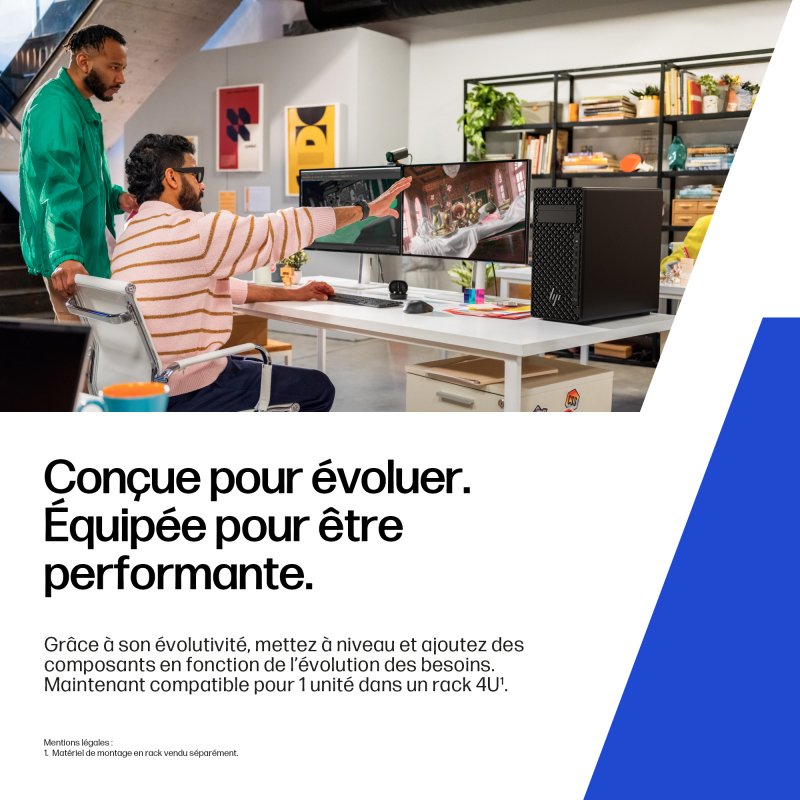 HP Z2 Tower G1i Intel Core Ultra 7 265 16 Go DDR5-SDRAM 1 To SSD Windows 11 Pro Station de travail AI Workstation, AI PC Noir